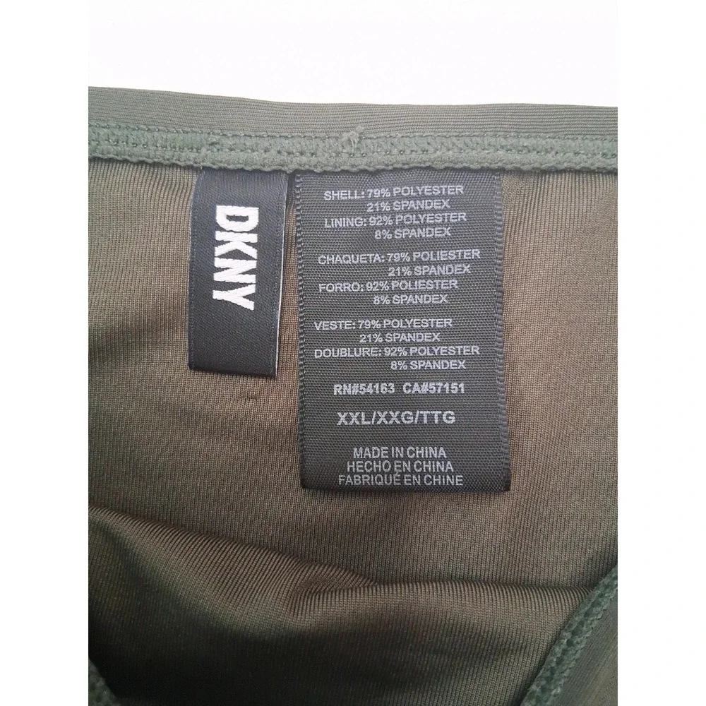 DKNY Women's 2XL Seamed Hips High-Waist Swim bottoms Moss Green NWT MSRP $58